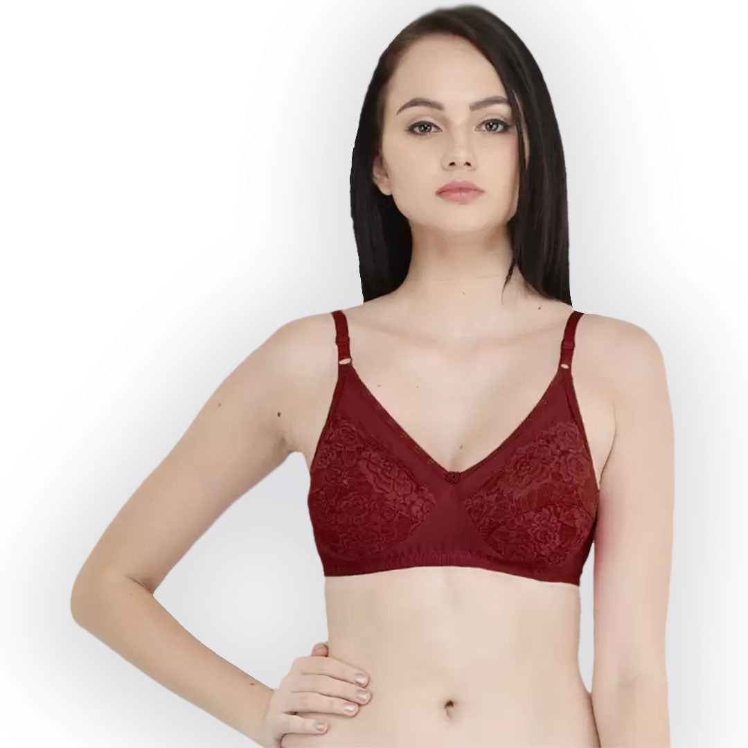 Breathable Net/Lace Non Padded Bra