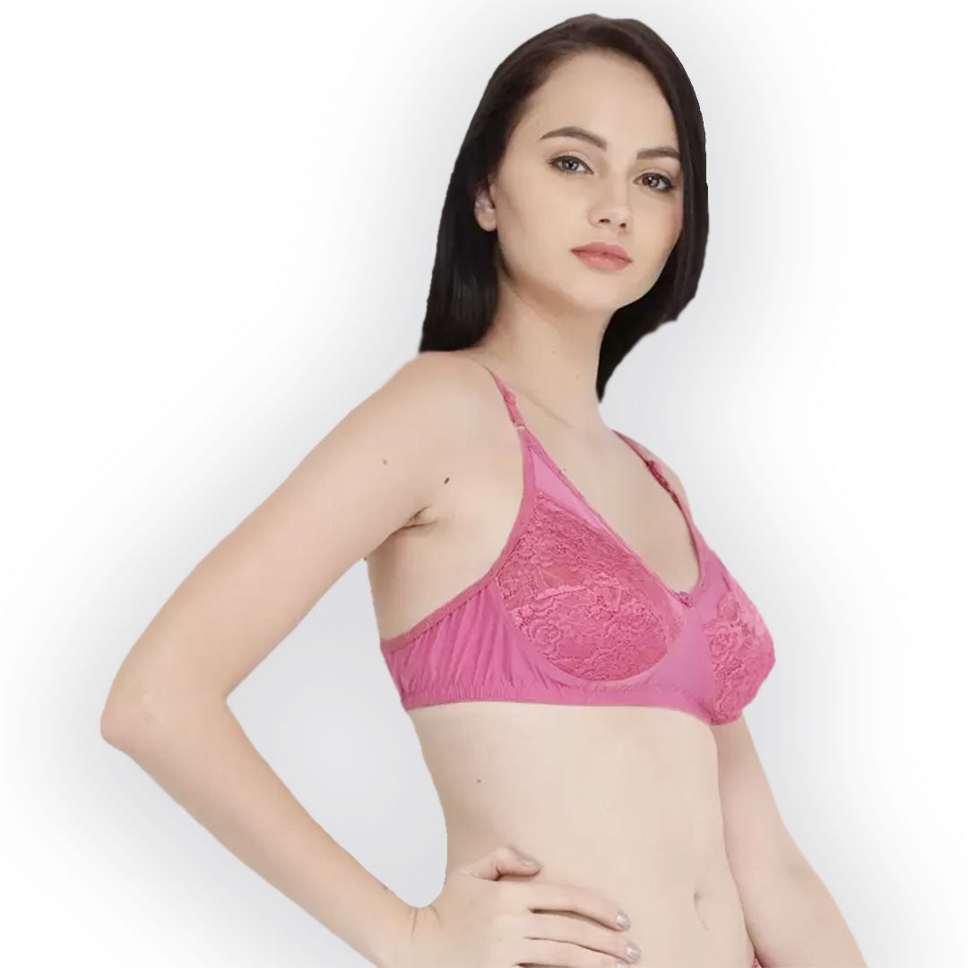 Breathable Net/Lace Non Padded Bra