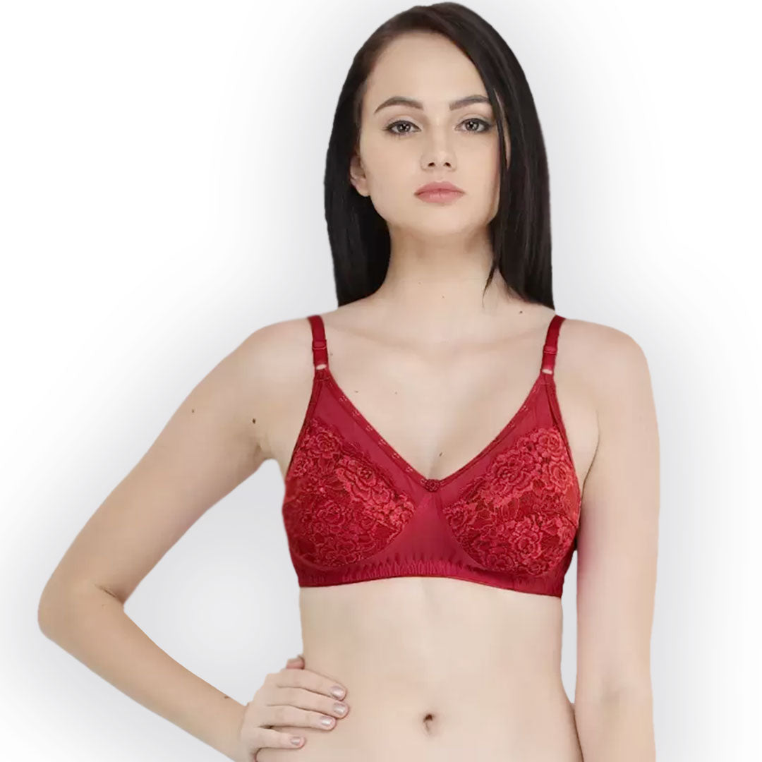 Breathable Net/Lace Non Padded Bra
