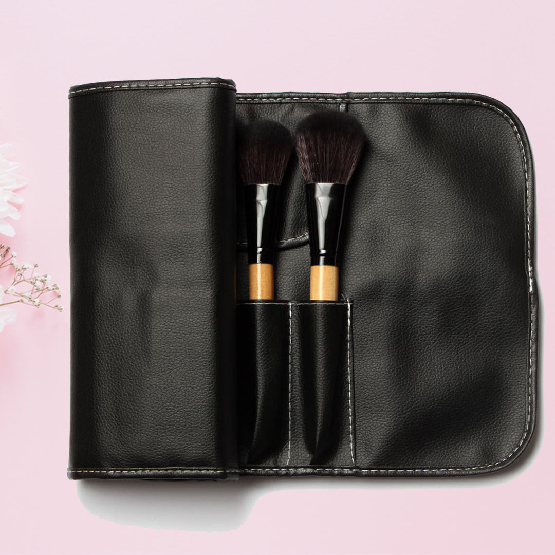 18 Pcs Professionals Makeup Brushes with Leather Pouch