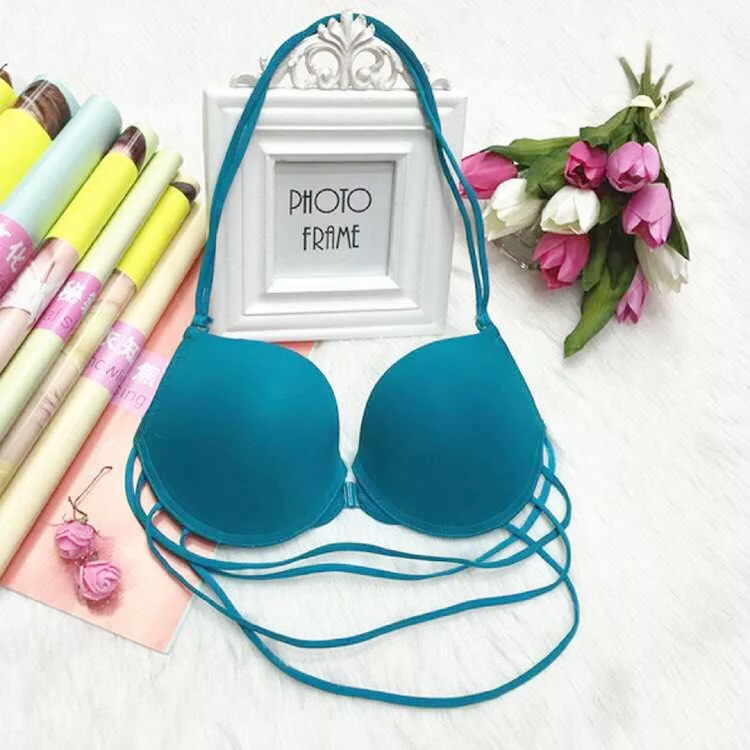 Front Open Sexy Push Up Bra Underwire Halter