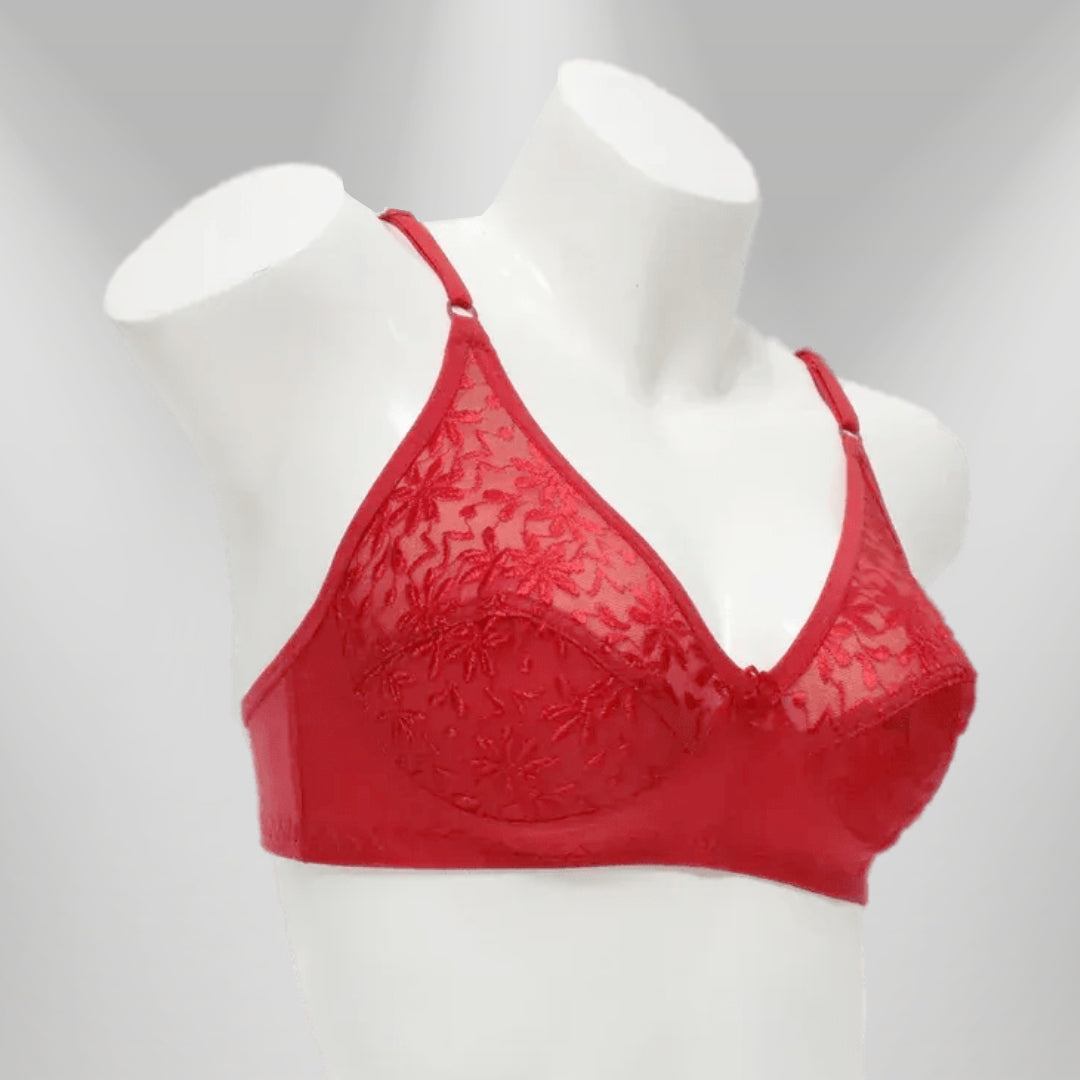 Embroidery Soft Net Bra
