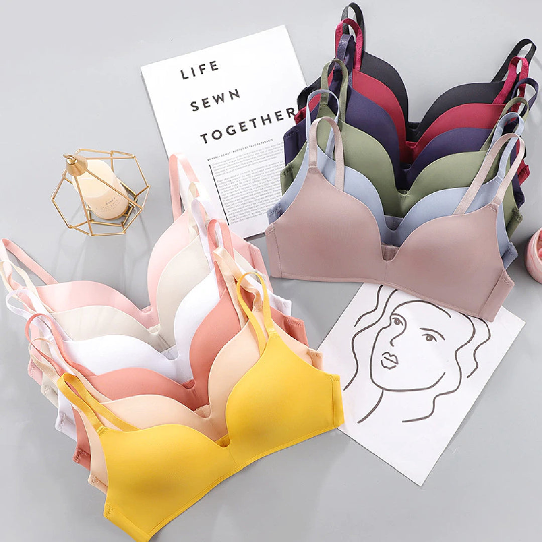 Deep V Padded Non Wired Push up Bra