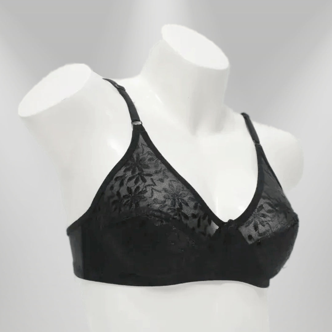 Embroidery Soft Net Bra