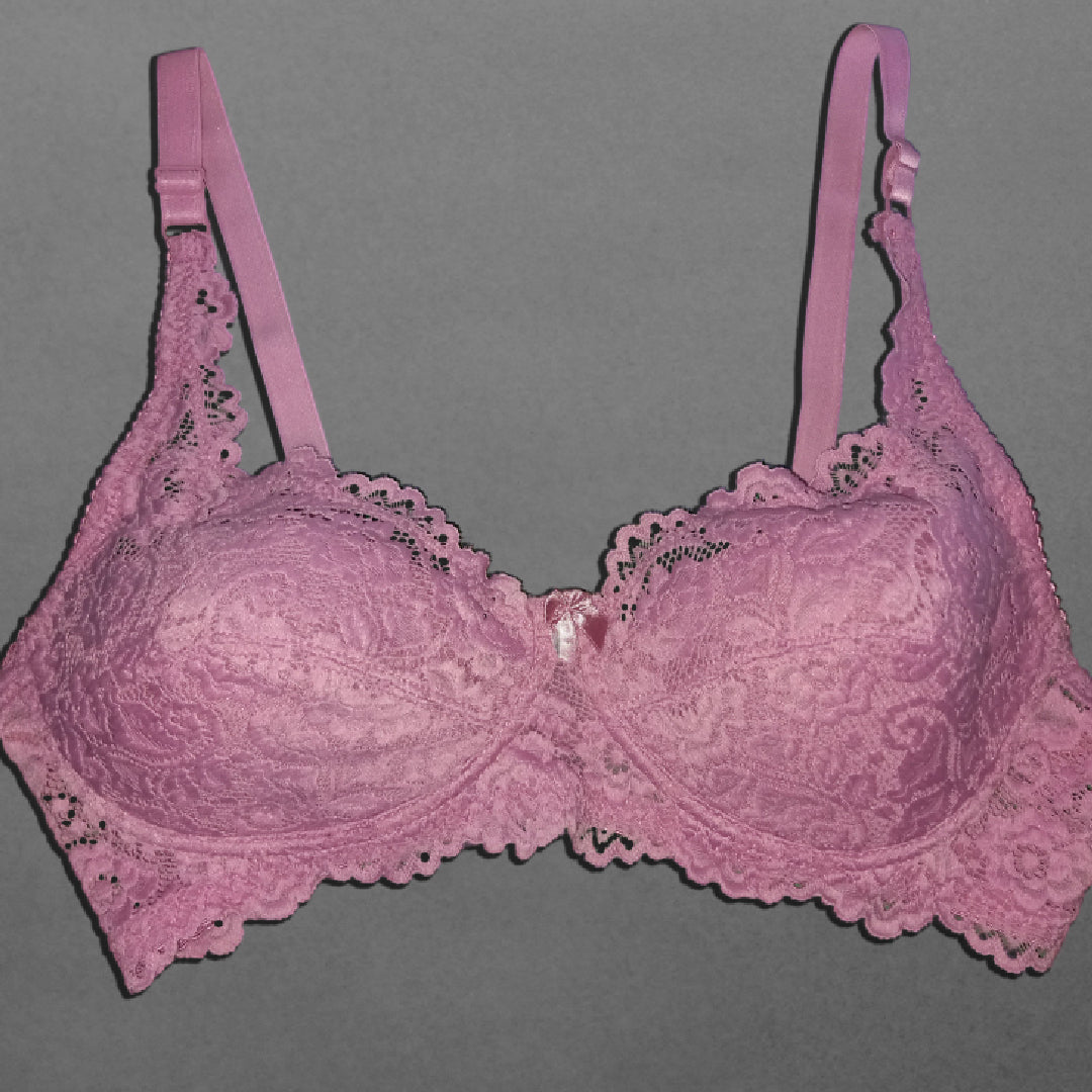 Maroon Luxury Light Padded European Lace Bra