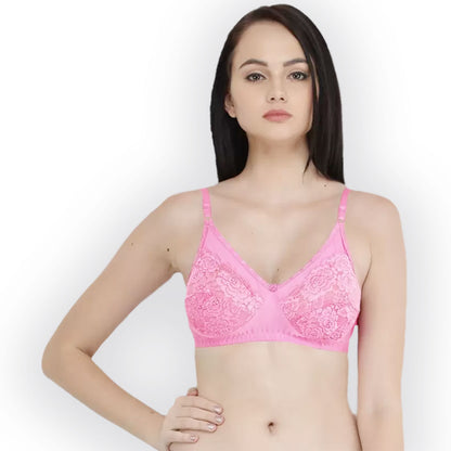 Breathable Net/Lace Non Padded Bra