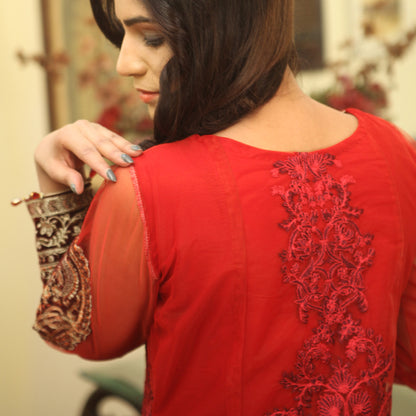 Red Embroidery Suit