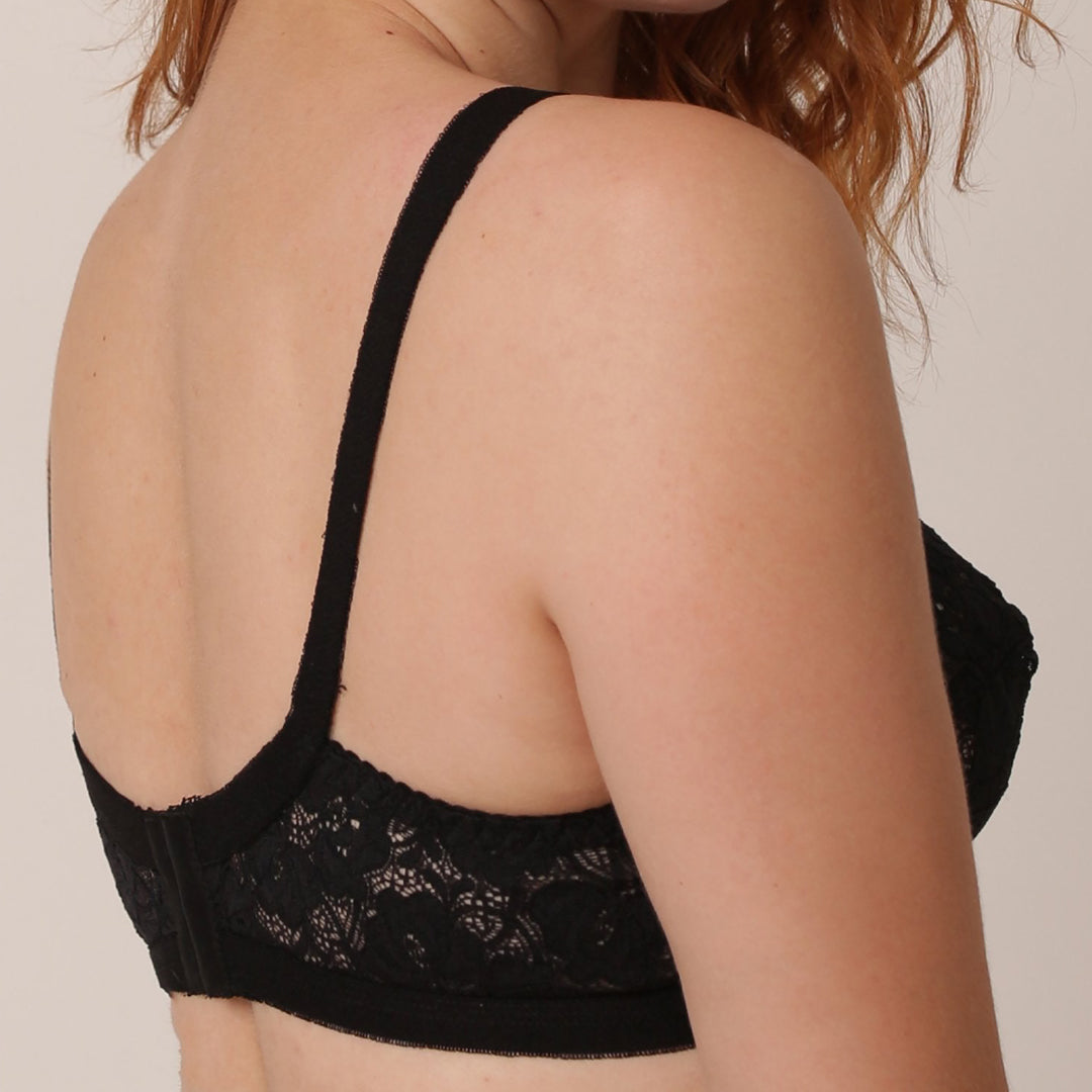 Black Breathable Wirefree Non-Padded Lace Touch