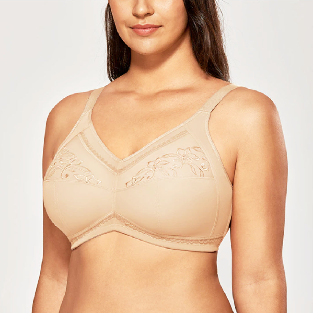 Full coverage Non Padded  seamless embroidered Bra
