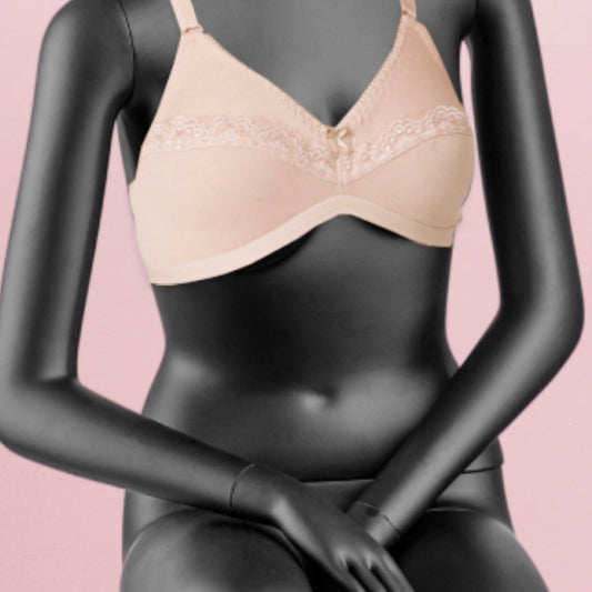 Sweat Free Cotton Bra with Lace Stripe